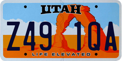 UT license plate Z491QA