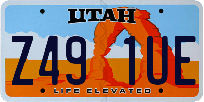 UT license plate Z491UE