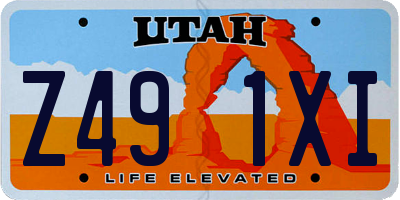 UT license plate Z491XI