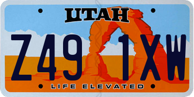 UT license plate Z491XW