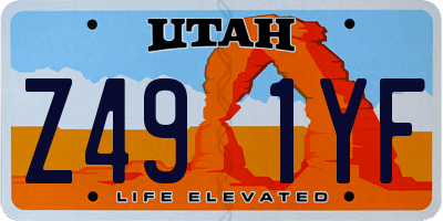 UT license plate Z491YF