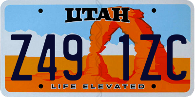 UT license plate Z491ZC