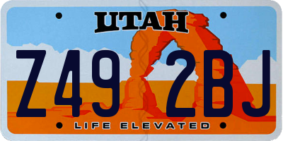 UT license plate Z492BJ