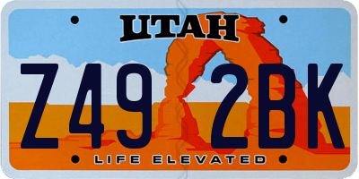 UT license plate Z492BK