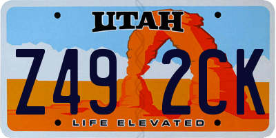 UT license plate Z492CK