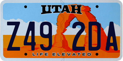 UT license plate Z492DA