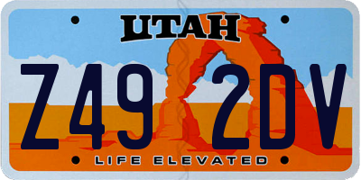 UT license plate Z492DV
