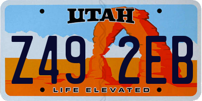 UT license plate Z492EB