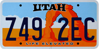 UT license plate Z492EC