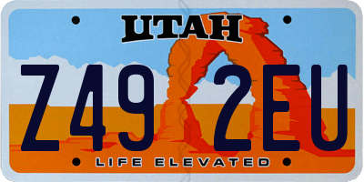 UT license plate Z492EU