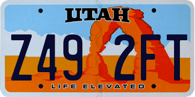 UT license plate Z492FT