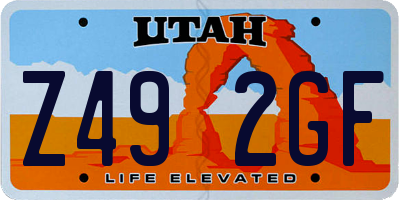 UT license plate Z492GF