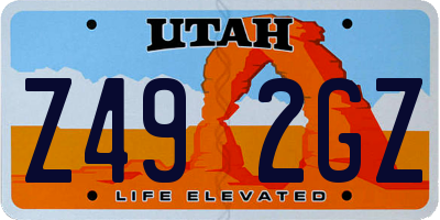 UT license plate Z492GZ