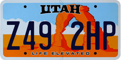 UT license plate Z492HP