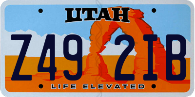 UT license plate Z492IB
