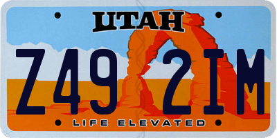 UT license plate Z492IM