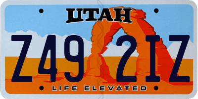 UT license plate Z492IZ