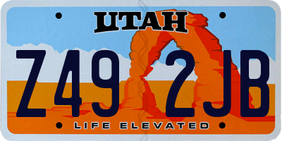 UT license plate Z492JB