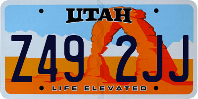UT license plate Z492JJ
