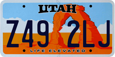 UT license plate Z492LJ
