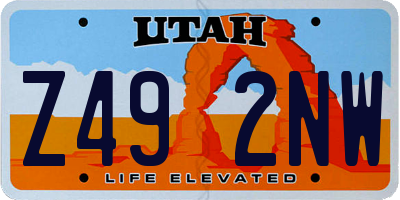 UT license plate Z492NW