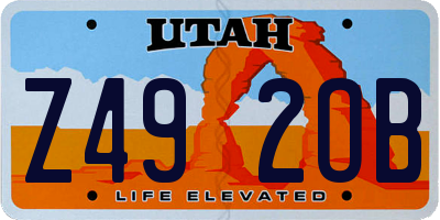 UT license plate Z492OB