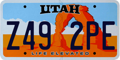 UT license plate Z492PE