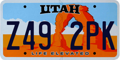UT license plate Z492PK