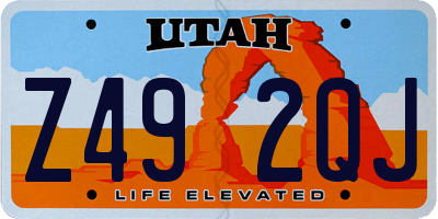 UT license plate Z492QJ