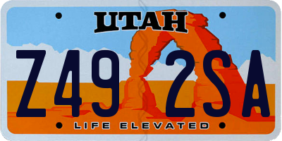 UT license plate Z492SA