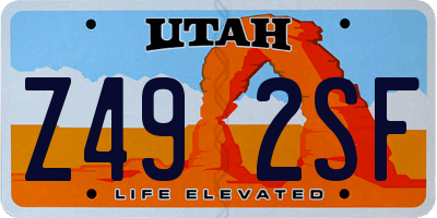 UT license plate Z492SF