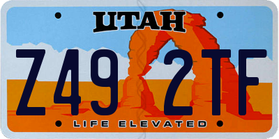 UT license plate Z492TF