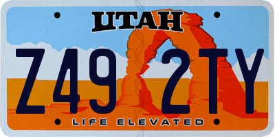 UT license plate Z492TY