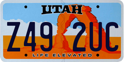 UT license plate Z492UC