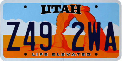 UT license plate Z492WA