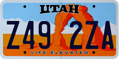 UT license plate Z492ZA