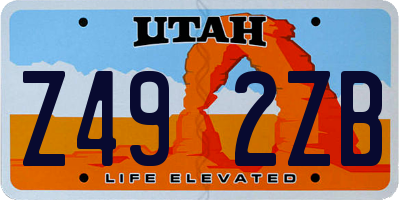 UT license plate Z492ZB