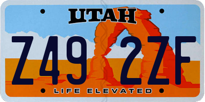 UT license plate Z492ZF