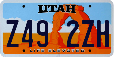 UT license plate Z492ZH