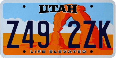 UT license plate Z492ZK