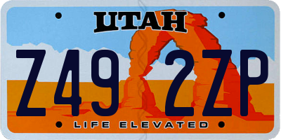 UT license plate Z492ZP