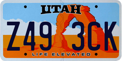 UT license plate Z493CK