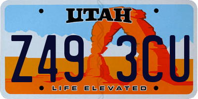 UT license plate Z493CU