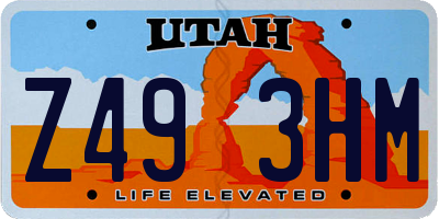 UT license plate Z493HM