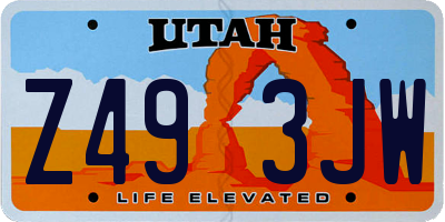 UT license plate Z493JW