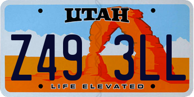 UT license plate Z493LL