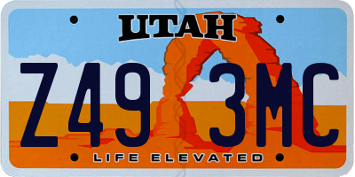 UT license plate Z493MC