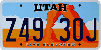 UT license plate Z493OJ