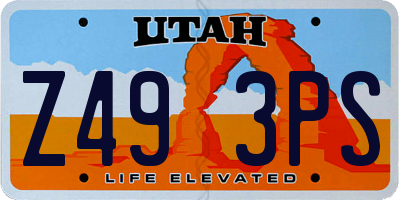 UT license plate Z493PS