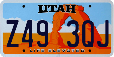 UT license plate Z493QJ